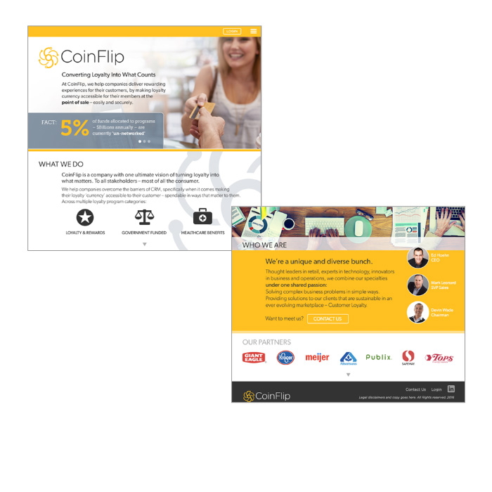 Brand identity, collateral design and content creation for CoinFlip