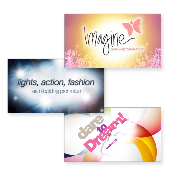 Designs of various Mary Kay annual event seminars