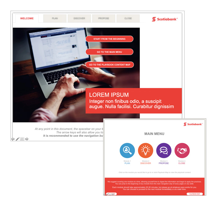Design UX and content for interactive training modules for employees