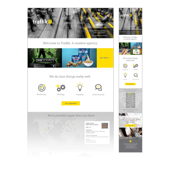 Responsive design prototype of multi-phase agency website