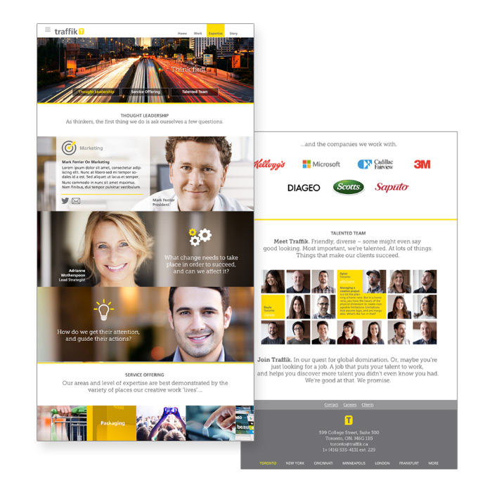 Responsive design prototype of multi-phase agency website